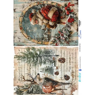 3700448 Τάρανδος Αι Βασίλης  Μουσική Χριστούγεννα Ριζόχαρτο Α3