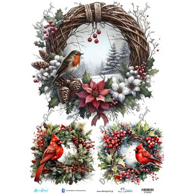 3700462 Στεφανάκια Χριστούγεννα Ριζόχαρτο Α3