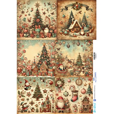 3700474 Σπιτάκια Δεντράκια Χριστούγεννα Ριζόχαρτο Α3