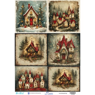 3700482 Χριστουγεννιάτικα Σπίτια Ριζόχαρτο Α3