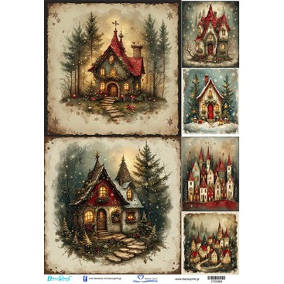 3700484 Χριστουγεννιάτικα Σπίτια Ριζόχαρτο Α3