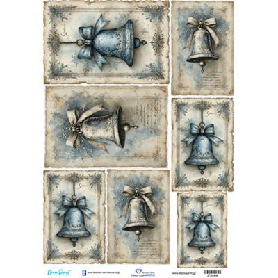 3700486 Καμπάνες Μπλέ ριζόχαρτο Α3