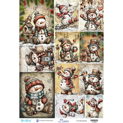 3700488 Χιονάνθρωπος Δέντρο Χριστούγεννα Ριζόχαρτο Α3