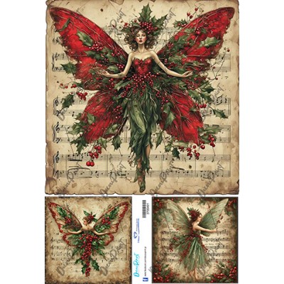 3700491 Μουσική Δέντρο Πεταλούδα Χριστούγεννα Ριζόχαρτο Α3