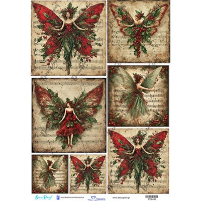 3700492 Μουσική Δέντρο Πεταλούδα Χριστούγεννα Ριζόχαρτο Α3