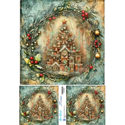 3700493 Στεφάνι παράθυρο Δέντρο Χριστούγεννα Ριζόχαρτο Α3