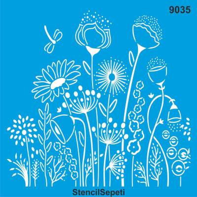 SEP-9035 Στένσιλ Λουλουδάτο Μοτίβο 30χ30