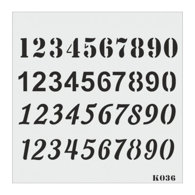 B-K036 Στένσιλ Αριθμοί 25χ25