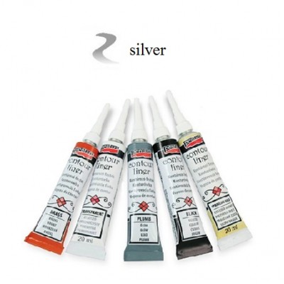 Contour Liner Pentart 20ml – Silver Metallic